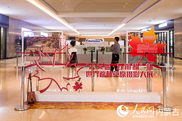 攝影展活動現場。畢力格攝