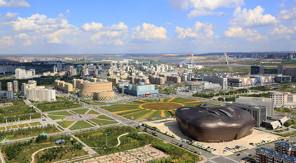 俯瞰康巴什太陽廣場周邊