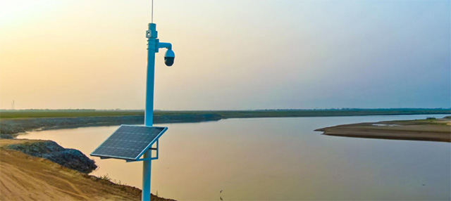 鄂爾多斯市黃河干流視頻監控。鄂爾多斯市水利局供圖