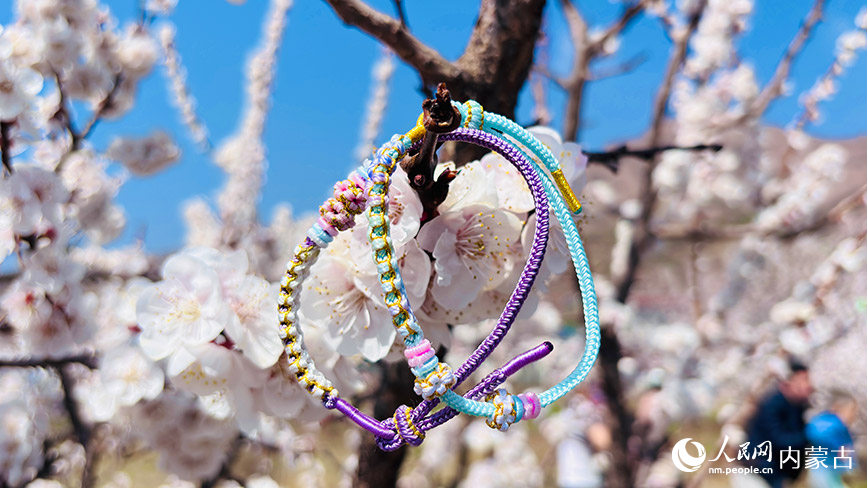 杏花枝頭的手工藝品。實習生 王瑞攝