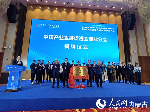 中國產業發展促進會儲能分會揭牌儀式。人民網記者 苗陽攝