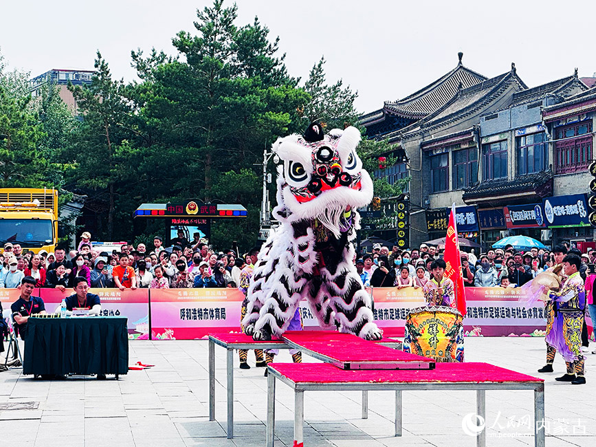 傳統(tǒng)南獅表演惟妙惟肖。實(shí)習(xí)生 劉瀛攝