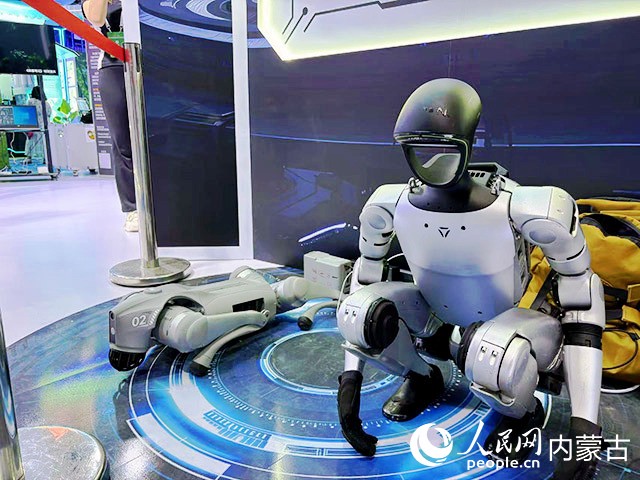 人工智能機(jī)器人與機(jī)器狗。實習(xí)生 劉恒岳攝