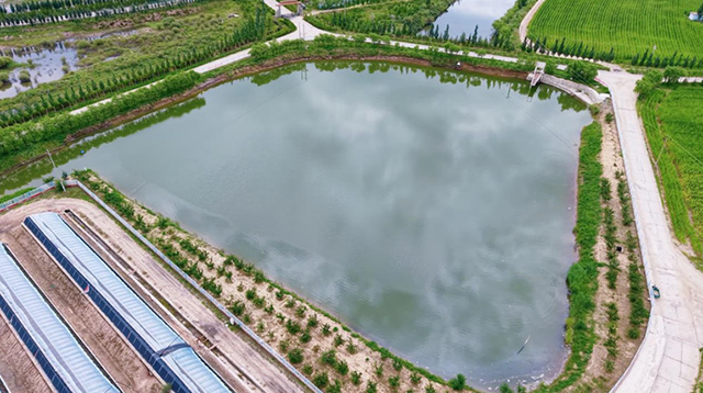 民達煤礦內部雨水蓄水池。張甫丞攝