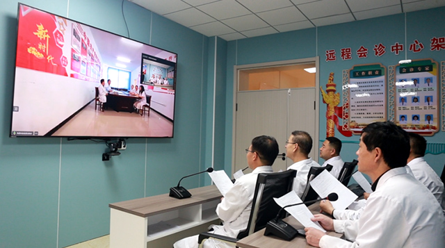 興和縣人民醫院醫生正在進行遠程會診。興和縣衛健委供圖