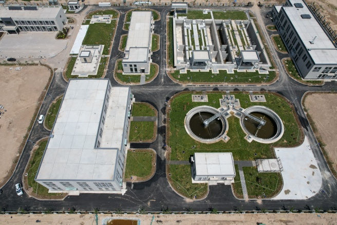 和林格爾新區空港南污水處理廠建設項目正式供電。王慶龍攝