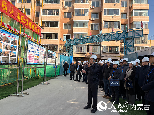 與會代表觀摩東河區土六棟原拆原建項目。人民網記者 張聿修攝