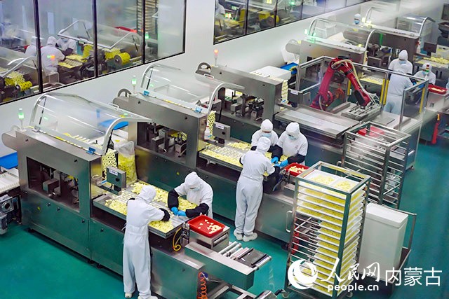 內蒙古草原紅牛生物科技股份有限公司包裝車間。人民網記者 齊浩男攝